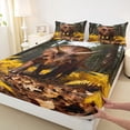 thumbnail image 3 of Feelyou Cartoon Dino Teens Full Size Sheets, Rutstic Wildlife Bed Sheets, 4 Pieces, 3 of 7