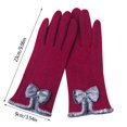 thumbnail image 3 of MIASHUI Gants Chauds pour Femmes Automne Hiver en Polaire Non Pelucheuse pour Cyclisme Extérieur, Gants Mignons Résistants au Froid et à l'Écran Tactile, Hiver, Compressibles, Couleur Unie Violet, 3 of 4
