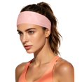 thumbnail image 2 of Women's Wide Non Slip Sweat Wicking Workout Headband,Moisture Wicking Athletic Headband for Running Yoga Cycling,Elastic Soft Wide Sweat Absorb Hair Band for Men & Women,Summer Sports Headwrap Pink, 2 of 4