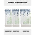 thumbnail image 4 of Blue Teal Botanical Swag Valances for Windows, Eucalyptus Leaves Pastoral Floral Rod Pocket Sheer Valances for Large Windows, Swag Toppers Light Filtering for Kitchen Living Room 2 Panels 36''x63'', 4 of 6