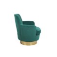 thumbnail image 5 of Swivel Barrel Chairs, Modern Round Velvet Arm Chair with Gold Stainless Steel Base, Comfy Upholstered 360 Degree Swivel Accent Chair for Living Room Bedroom, Easy to assemble, Emerald, 5 of 9