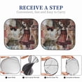 thumbnail image 6 of Daiia Vintage Collage Girl Butterfly 2PCS Car Windshield Sun Shade, Foldable Sun Shield for Car Front Window, Auto Sun Blocker Visor Protector Universal for Truck SUV Pickup-Large, 6 of 7