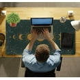 thumbnail image 4 of Dark Academia Mousepad Forest Green XXL Desk Mat Gold Moon Phases Large Extended Mouse Pad Gaming Laptop Keyboard and Mouse Mat Desk Pad, Non-Slip Rubber Base with Stitched Edges, 31.5x15.75 in, 4 of 6