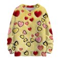 thumbnail image 2 of Dwralegc Womens Pullover Sweater Heart Graphic Fashion Sweaters Crew Neck Knitted Casual Spring Cute Pullover Sweatershirt Yellow L, 2 of 4