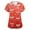 Watermelon Red&13A1219, variant on Garbnen Plus Size Love Print Valentines Scrub Short Sleeve V Neck Nursing Uniforms Stretch Women's Workwear S-5XL with Pocket
