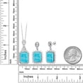 thumbnail image 3 of Gem Stone King 925 Sterling Silver Green Turquoise Pendant and Earrings Jewelry Set for Women (16.10 Cttw, Emerald Cut 14X10MM, Gemstone, with 18 inch Chain), 3 of 4