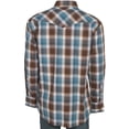 thumbnail image 5 of Mens Turquoise/Brown Plaid Long Sleeve Shirt, 5 of 5