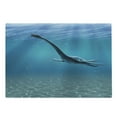 thumbnail image 1 of Jurassic Cutting Board, Aquatic Dinosaur the Elasmosaurus Lived During the Cretaceous Period Print, Decorative Tempered Glass Cutting and Serving Board, Large Size, Blue, by Ambesonne, 1 of 1