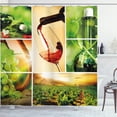 thumbnail image 1 of Ambesonne Wine Shower Curtain, Wine Tasting Grapevine, 69"Wx70"L, Green Ruby Caramel, 1 of 3