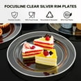 thumbnail image 3 of 100 Clear Silver Plastic Plates 10 Inch, Disposable Clear Plates with Silver Rim, Premium Hard Plastic Plate Fancy Disposable Dinner Plate for Wedding Parties, 3 of 12
