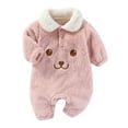 thumbnail image 2 of Rciityk Newborn Baby Girls Boys Cute Fleece Footie Rompers Winter Toddler Infant Crewneck Long Sleeve Warm Jumpsuit Pajamas, 2 of 3