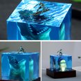 thumbnail image 4 of [5 Cm Shark Surfer [Incluye Portalámparas]] Exterior Ocean Shark Surfer Micro Paisaje Nocturna Adorno Hecho A Mano Cristal Resina Epoxi Artesanía Tendencia (A), 4 of 9