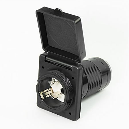 Leisure RV 125/250V 50 AMP Power Plug Twist Lock Inlet with 3 Stainless Steel Pins