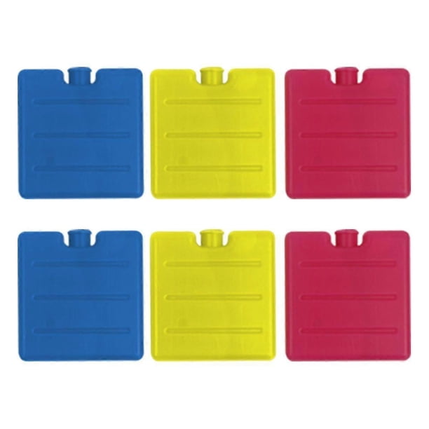 6 Pack Random Color Freezer Blocks Ice Brick Pack Ice Block Plastic Mini Refrigerated Ice Box for Travel Picnic Camping