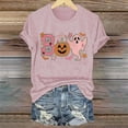 thumbnail image 5 of Clearance! HCURIBAD Shirts for Women, Women's Round Neck Long Sleeve Top Halloween Printed Casual Loose T Shirt, Womens Graphic Tees, Halloween Shirts for Women 1PC Top Pink 2XL, 5 of 6