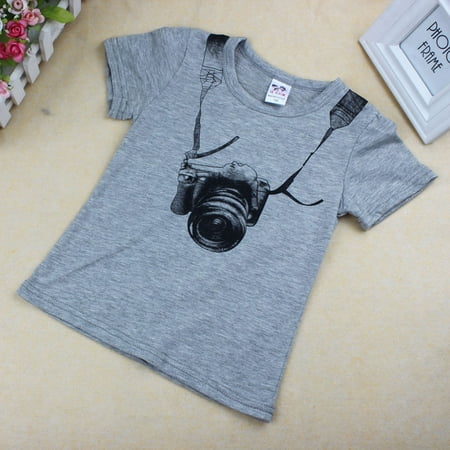 

Neck Shirt Short O Tees Summer Kids Sleeve 130 T Children Tops Camera Boy Boys Outfits&Set