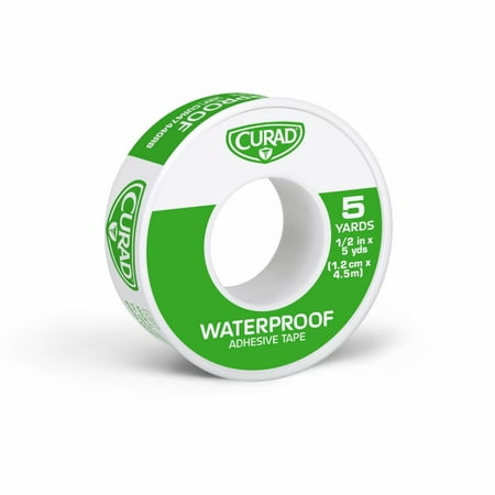 Curad Waterproof Adhesive Tape, White, 5 Yds