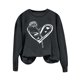 thumbnail image 4 of RKSTN Valentine's Day Sweatshirts for Women Oversized Crewneck Valentines Heart Graphic Print Sweatshirt Womens Casual Plus Size Round Neck Loose Comfy Sweatshirt Fall Spring Clothes Valentine Gift, 4 of 6