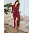 thumbnail image 4 of Luxsea Women's Robes Long Knit Kimono Bathrobe Lightweight Soft Knit Lace Edge Sleepwear V-neck Casual Home Wear Ladies Loungewear S-XXL, 4 of 7