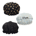 thumbnail image 2 of Shower Caps, 3 PACK Bath Cap for Women Waterproof & Double Layered Shower Cap (Multi-colored), 2 of 5