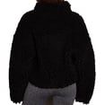 thumbnail image 5 of Female Fleece Full-Zip Jacket Long Sleeve Coat Soft Warm with Pockets Black XXL, 5 of 10