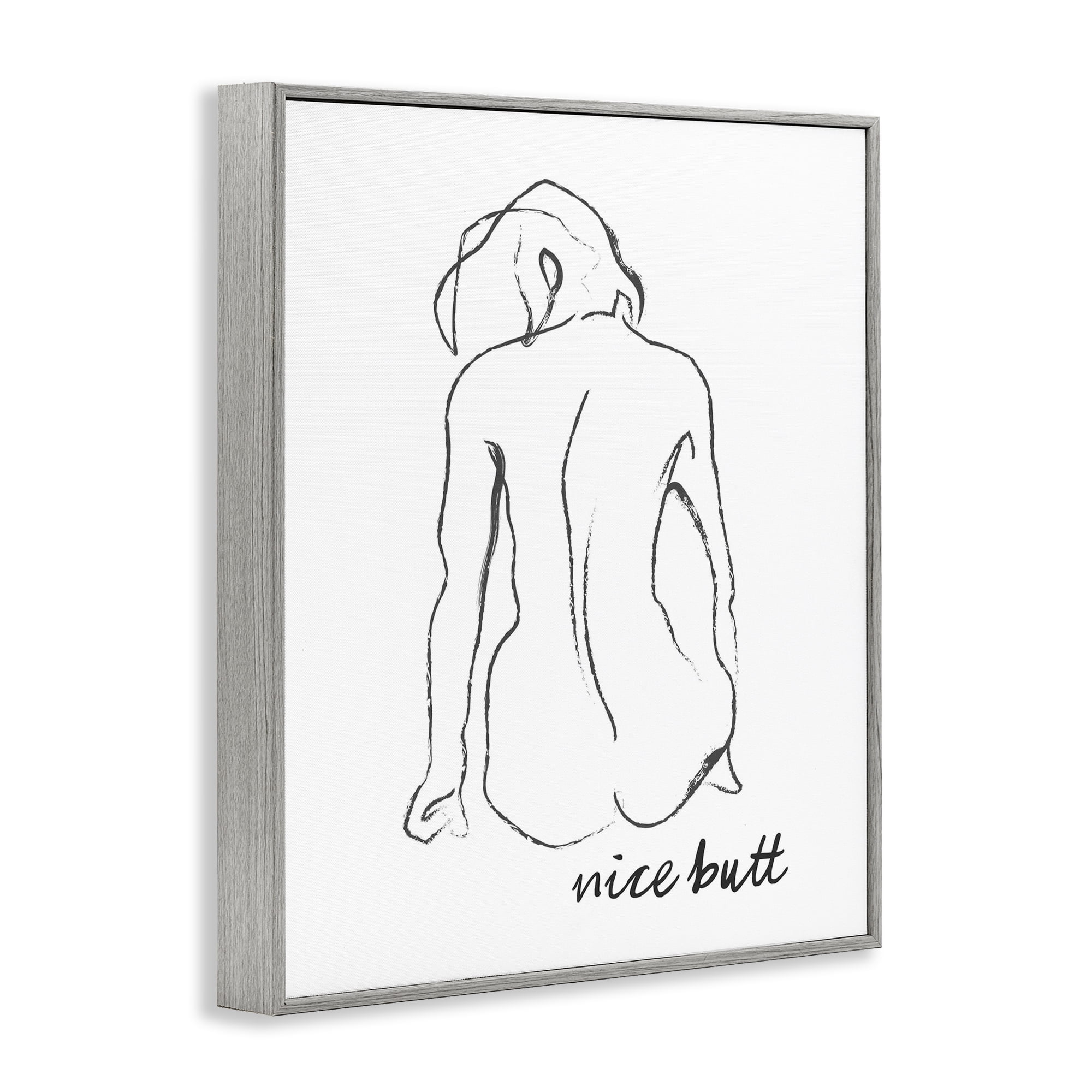 Stupell Industries Nice Butt Bathroom Refresh Gray Framed Giclee Art, design by Lettered and Lined