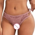 thumbnail image 5 of Women's Thongs Underwear Fashion Cute Lace High-Waist Seamless Trendy V-Shape Underpants Breathable Lightweight Soft Briefs, 5 of 5