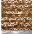thumbnail image 1 of Soimoi Brown Poly Georgette Fabric Stripe & Wild Animal Skin Fabric Prints by Yard 42 Inch Wide, 1 of 3