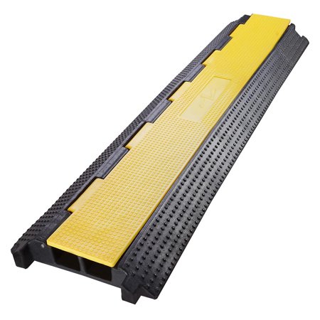 Yescom 2 Channel Rubber Electrical Wire Cable Cover Ramp Guard Warehouse Cord Protector