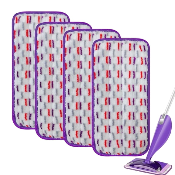 Reusable Mop Pads Compatible with Wet Jet, Wet Jet Pads Refills, 4 Pack Microfiber Replacement Pads for Hardwood Floor Cleaning, Dry Wet Mopping Cloths for 12" Wet Jet Refill
