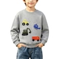 thumbnail image 2 of Spazoro Toddler Boys 100% Cotton Sweatshirts, Crew Neck Long Sleeve Shirt Cute Cartoon Print Fall Causual Pullover Tops for Sports Mint Green Size 4-5 T, 2 of 9