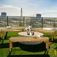 thumbnail image 4 of Topbuy Acacia Wood Outdoor Backless Bench Rustic Patio Dining Bench with Slatted Seat, 4 of 7