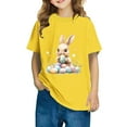 thumbnail image 2 of Riecok Unisex Shirts for Girls Easter Bunny Shirt Toddler Boys Girls Short Sleeve Summer Clothes Boys or Girls Toddler T-Shirt 7 T Yellow, 2 of 5