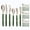 Green, variant on ABS Rivet Handle Marble Pattern Kitchen Stainless Steel Silverware Tableware Flatware Cutlery Knives Forks Spoons Set Butter Knife Dessert Spoon Fork (Blue,24 pieces)