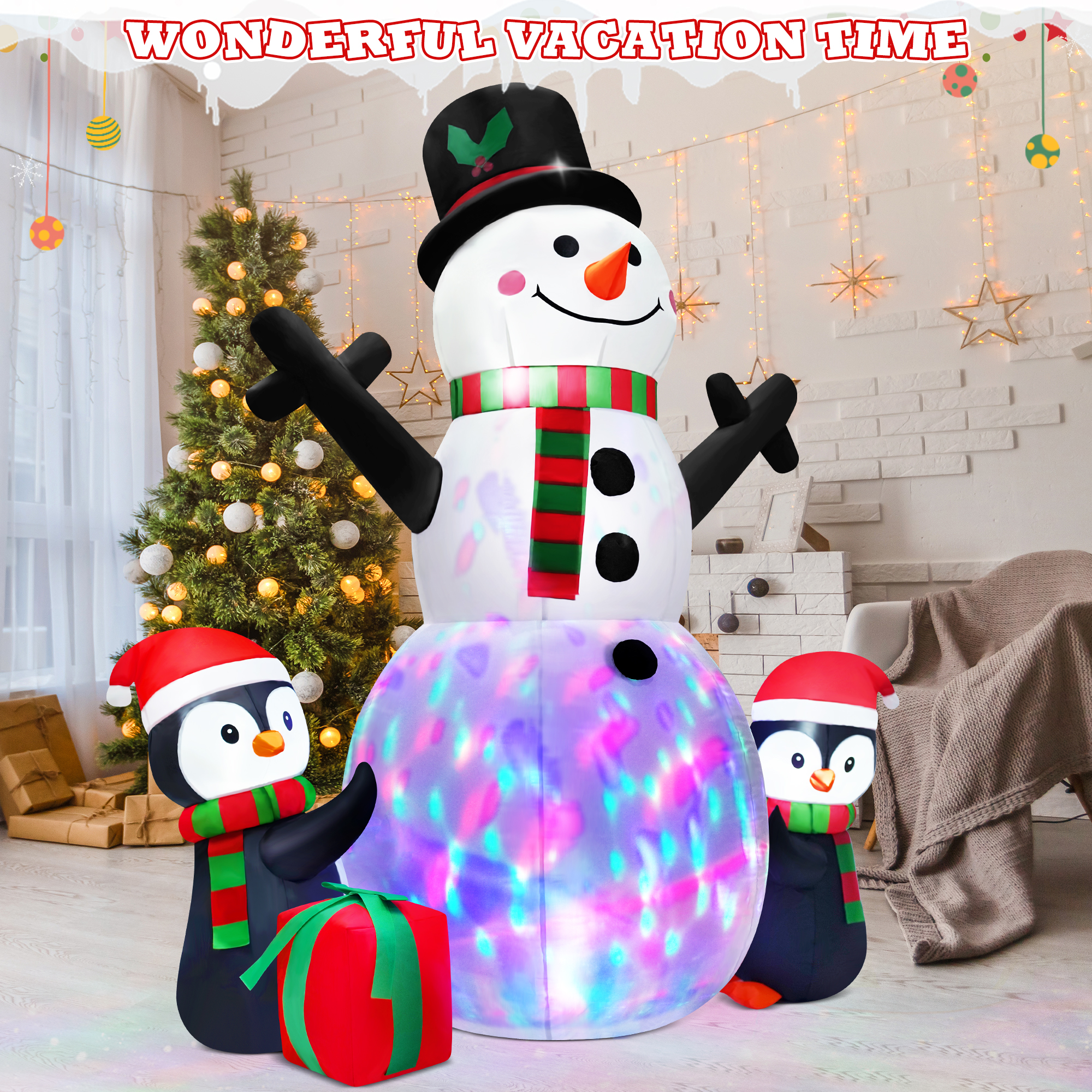 Yexmas 6ft Christmas Snowman Inflatable Yard Decoration photo 6