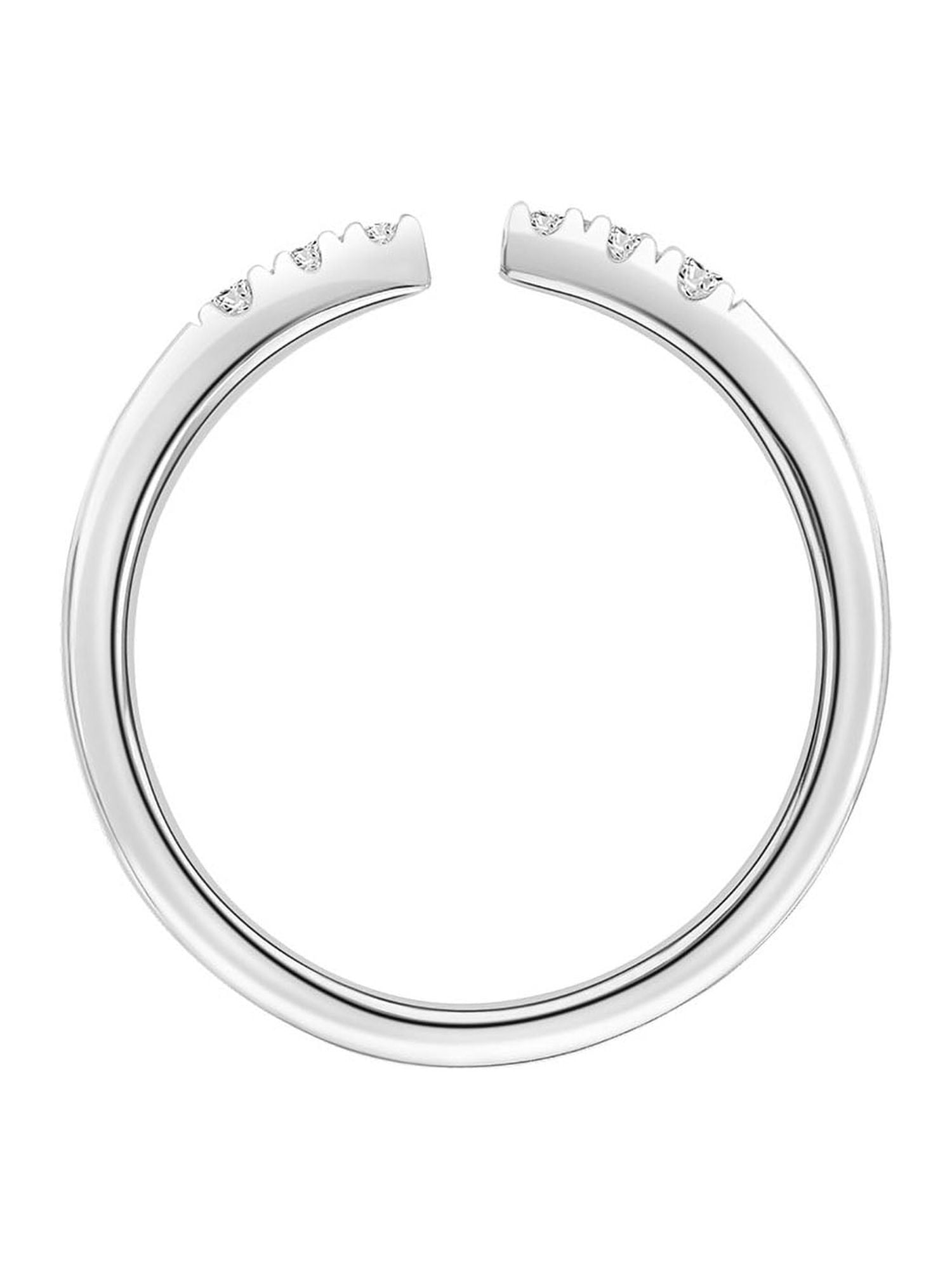 Keepsake Diamond-Accent Open Bypass Stacking Ring in Sterling Silver