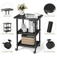 thumbnail image 3 of FASCK 3-Tier Adjustable Printer Stand, Rolling Printer Cart with 2 Storage Shelves, Mobile Machine Stand Storage Rack for Home Office, 3 of 7