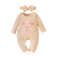 thumbnail image 3 of ibiyuan 4t Girl Clothes Outfits Toddler One Piece Playsuit, Letter Print Long Sleeve Romper Jumpsuit Casual Daily Outfit School Clothes, 3 of 6
