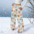 thumbnail image 2 of Enjoytime Women's Pants Christmas Cute Printed Elastic Waist Casual Trousers Fashion Flannel Loose Comfy Pants with Pockets Multicolor M, 2 of 7