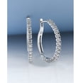 thumbnail image 4 of Pompeii 1/2 ct TW Round Cut Diamond Hoops 10K Yellow Gold 1" Tall (G/H,I2), 4 of 5