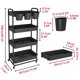 thumbnail image 2 of Carrito de almacenamiento de plástico con ruedas de 4 niveles con asas extra colgantes para tazas con ruedas bloqueables para sala de estar baño cocin, 2 of 7