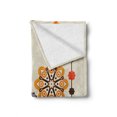 thumbnail image 2 of Mandala Soft Flannel Fleece Throw Blanket, Eastern Floral Arrangement with Little Bird on Top Colorful Image, Cozy Plush for Indoor and Outdoor Use, 60" x 80", Beige Orange Bluegrey, by Ambesonne, 2 of 6