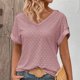 thumbnail image 5 of Blusas de Encaje de Manga Corta con Capucha de Cuello en V, 95% Poliéster 5% Spandex Camiseta de Manga Corta con Capucha, 5 of 6