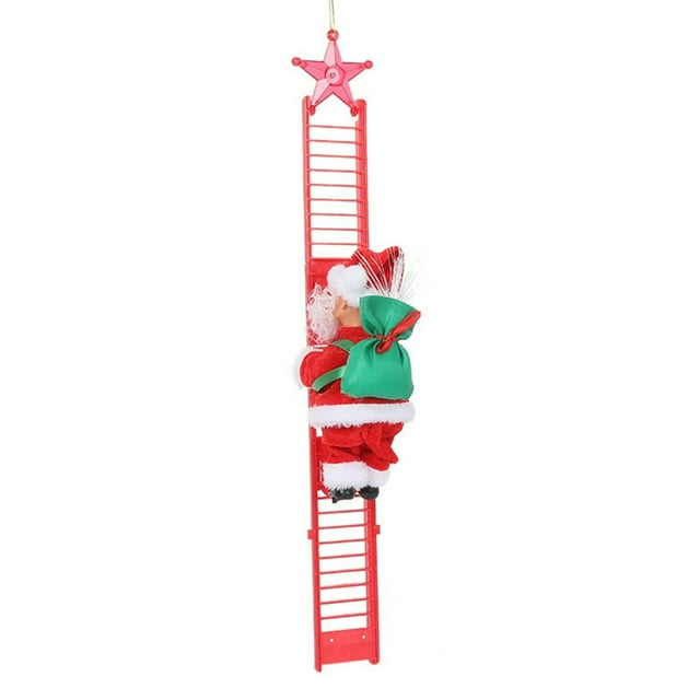 YOPTOP Échelle de Montée Électrique Père Noël avec Musique Échelle de Montée Cadeaux, Taille Unique