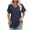 Blue T-shirt for women, variant on jtjvou Womens T Shirts V Neck Short Sleeve Casual Tops Loose Fit Basic Tees with Curved Hem Purple XL