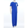 thumbnail image 7 of SiiRoh Children's Special Needs Adaptive Clothing Boys Short Sleeve Soft Overalls Long Leg Zip Back Jumpsuit Royal Blue 16, 7 of 7