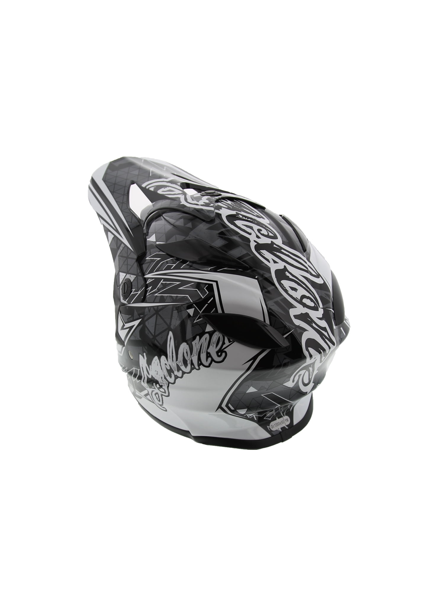 Cyclone ATV MX Dirt Bike Off-Road Helmet DOT/ECE Approved - Black/White -  Large