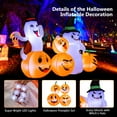 thumbnail image 3 of Costway 6 FT Long Halloween Inflatable Decor 4 Pumpkins & Ghosts w/ Built-in LED Lights, 3 of 10