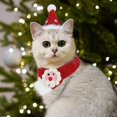 thumbnail image 1 of Gorro de Papá Noel para gato MACHAO con bufanda disfraz de Navidad tejido, 1 of 1
