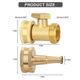 thumbnail image 3 of Gustave High Pressure Hose Nozzle Garden Brass Jet Nozzle Heavy Duty 3/4" GHT Water Hose Sprayer Sweeper Connector with Hose Shut Off Valve, 2 Pack, 3 of 8